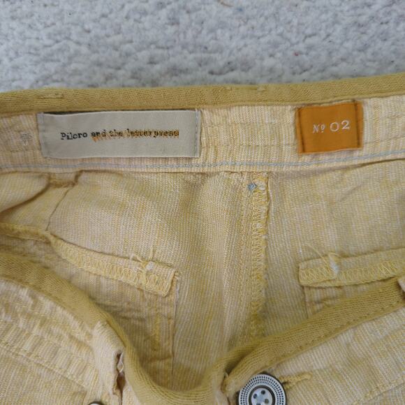 Pilcro Linen Blend Shorts Women's Size 2 Summer Yellow Camp 512695 - Picture 3 of 4